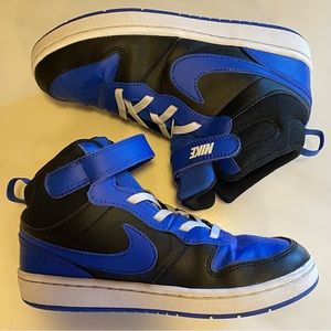 Nike Court Borough Mid 2 Sz 3 Little Boy Easy On-Off Like New Condition Sneaker